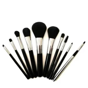 10 Pieces Makeup Brush Set Professional Bamboo Handle Premium Synthetic Kabuki Foundation Blending Blush Concealer Eye Face Liquid Powder Cream Cosmetics Brushes Kit With Bag