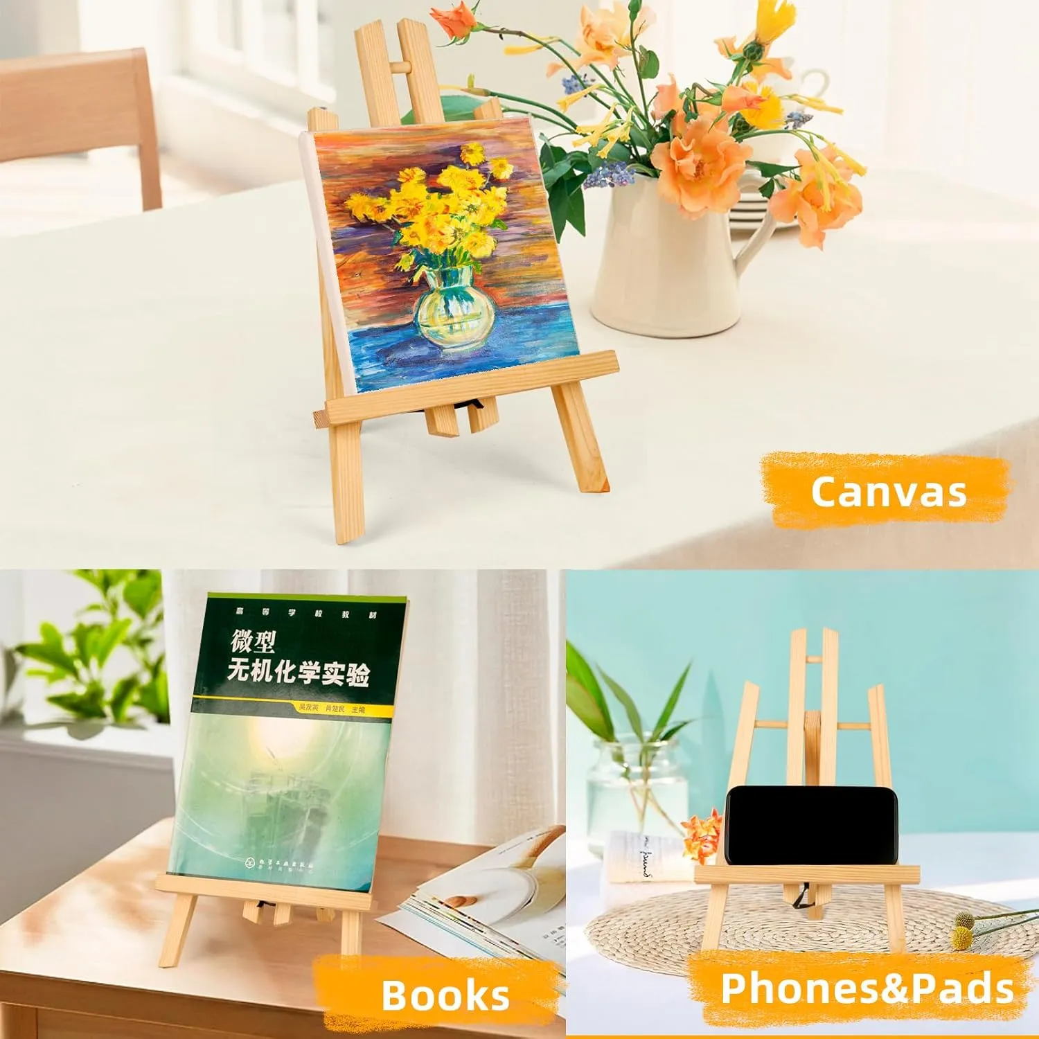 20 Pack 11.8" Wooden Easel, Easel Stand for Painting, Tabletop Easel for Artist/Students/Beginners, Portable Canvas Photo Picture Sign Holder