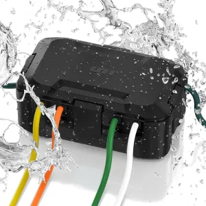 [2026 Upgrade] Outdoor Electrical Box Waterproof, Unistyle Large Outdoor Extension Cord Cover (12.3 x 7.5 x 5.1 inch), Protect Power Strip, Timer Outlet Plug Cord Box with Waterproof Canvas