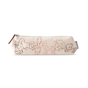 329003 INKED CATS CANVAS FLAT ZIPPERED POUCH