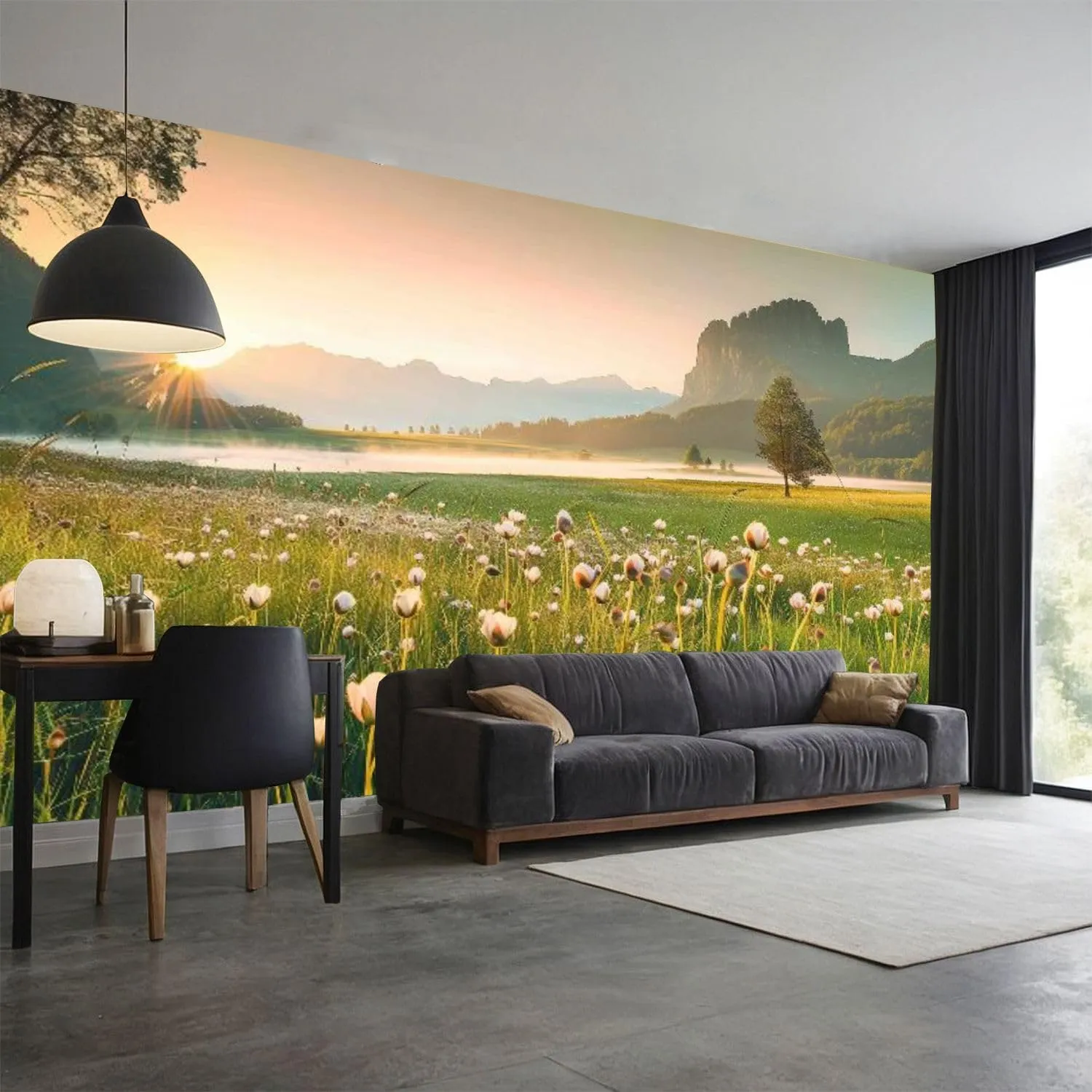 3D Wallpaper Self Adhesive View Seiser Alpe di Siusi Italian Biggest Alpine Meadows Dolomites Wall Mural Canvas Peel and Stick Background Wall Sticker Bedroom Living Room Dormitory Decor