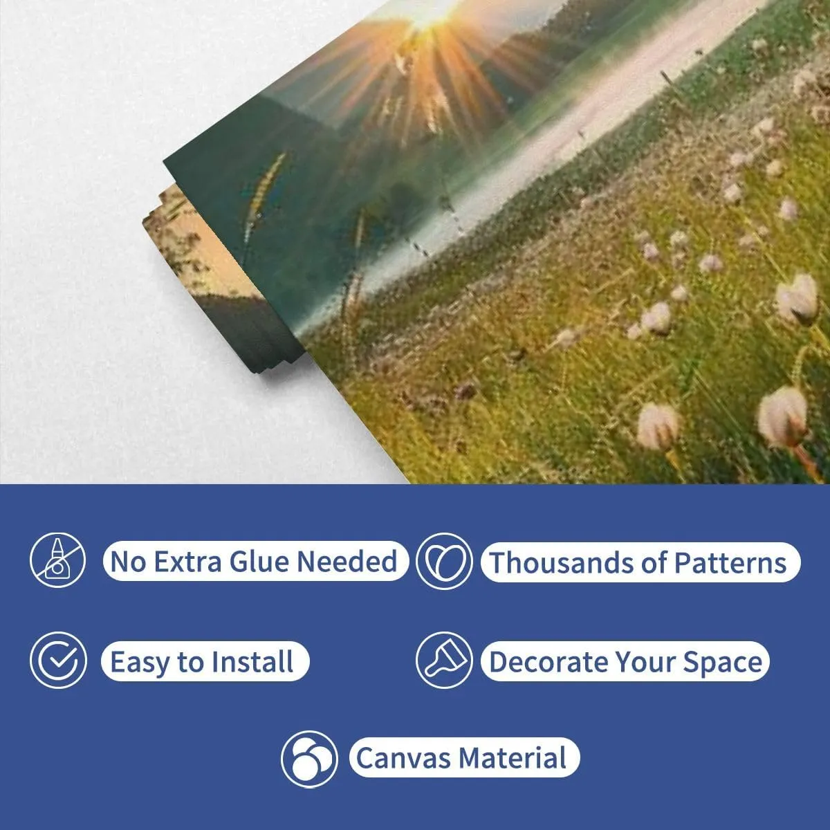 3D Wallpaper Self Adhesive View Seiser Alpe di Siusi Italian Biggest Alpine Meadows Dolomites Wall Mural Canvas Peel and Stick Background Wall Sticker Bedroom Living Room Dormitory Decor