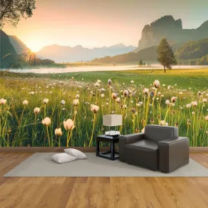 3D Wallpaper Self Adhesive View Seiser Alpe di Siusi Italian Biggest Alpine Meadows Dolomites Wall Mural Canvas Peel and Stick Background Wall Sticker Bedroom Living Room Dormitory Decor