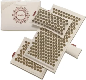 Acupressure Mat and Pillow Set,Natural Premium Linen & Coconut Fiber Filling,FSA/HSA Eligible,for Back/Neck Pain Relief, Sciatic, Headache and Muscle Relaxation, Comes with Carrying Bag