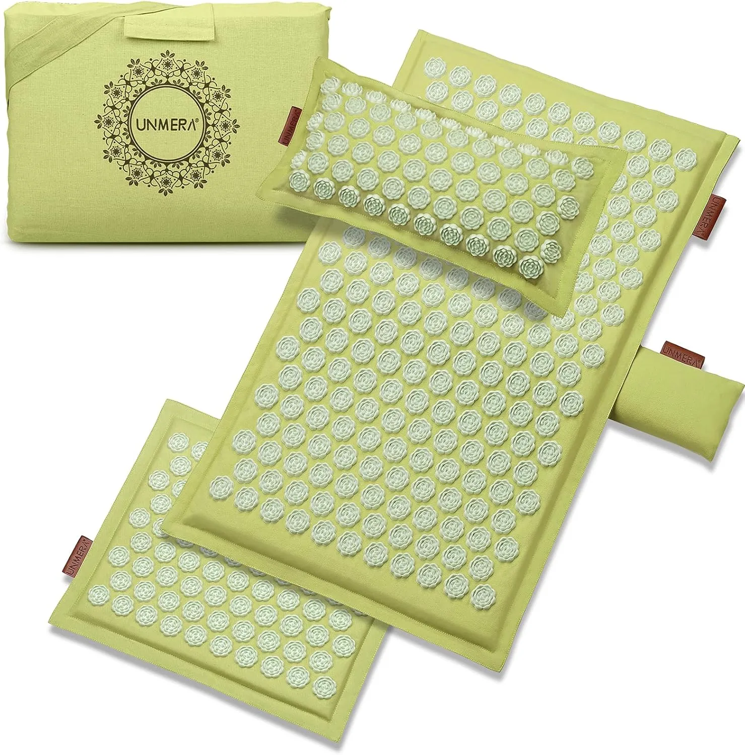 Acupressure Mat and Pillow Set,Natural Premium Linen & Coconut Fiber Filling,FSA/HSA Eligible,for Back/Neck Pain Relief, Sciatic, Headache and Muscle Relaxation, Comes with Carrying Bag