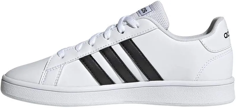 adidas Grand Court Sneaker, White/Black/White, 13 US Unisex Little Kid