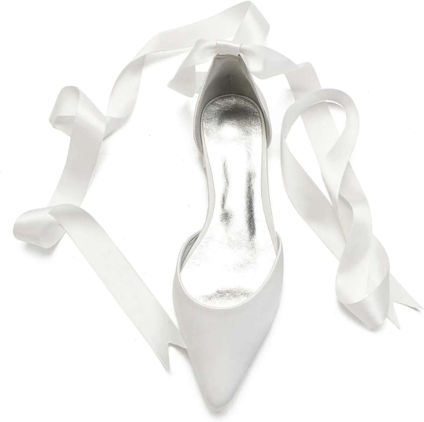 ADMLZQQ Flats Shoes Women Satin Wedding Pointed Toe Dress Flat Shoes Comfortable Flats for Women Dressy