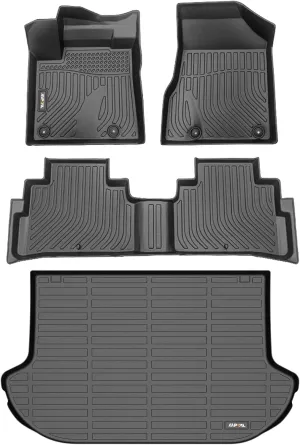 AIPOIL® Floor Mats & Cargo Liner Set Fit for Nissan Murano 2024 2023 2022 2021 2020 2019 2018 2017.5 All Weather Protection TPE Anti-Slip Automotive Full Set Custom Car Mats Accessories - Black