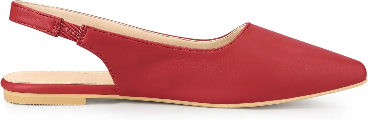 Allegra K Women's Pointed Toe Pumps Slingback Flat Pumps