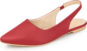 Allegra K Women's Pointed Toe Pumps Slingback Flat Pumps