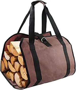 AOKLEY Firewood Tote Bag Outdoor Camping Firewood Storage Bag Transport Canvas Tote Bag Wood Carrier Used for Fireplace Storage Basket