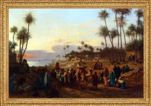 Art Oyster Alois Schonn Larrivee de la Mariee - 18" x 27" Premium Canvas Print with Antique Gold Finish Frame