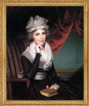 Art Oyster James Earle Mrs. John Rogers (Elizabeth Rodman Rogers) - 20" x 25" Premium Canvas Print with Antique Gold Finish Frame