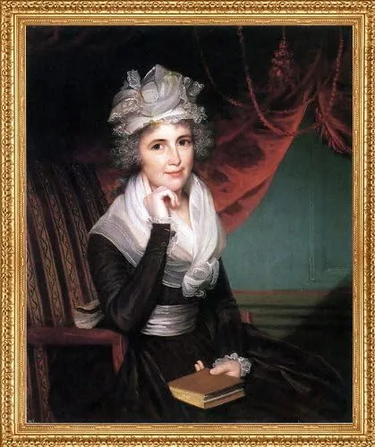 Art Oyster James Earle Mrs. John Rogers (Elizabeth Rodman Rogers) - 20" x 25" Premium Canvas Print with Antique Gold Finish Frame
