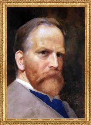 Art Oyster James Wells Champney Self Portrait - 18" x 27" Premium Canvas Print with Antique Gold Finish Frame