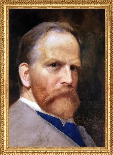 Art Oyster James Wells Champney Self Portrait - 18" x 27" Premium Canvas Print with Antique Gold Finish Frame