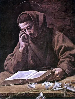 Art Oyster Marcantonio Bassetti St Antony Reading - 21" x 28" Premium Canvas Print
