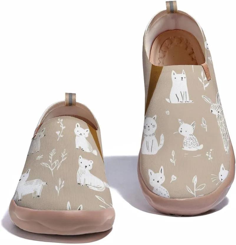 Art Painted Shoes for Women Knit Casual Flats Slip On Loafers Lightweight Travel Sneaker