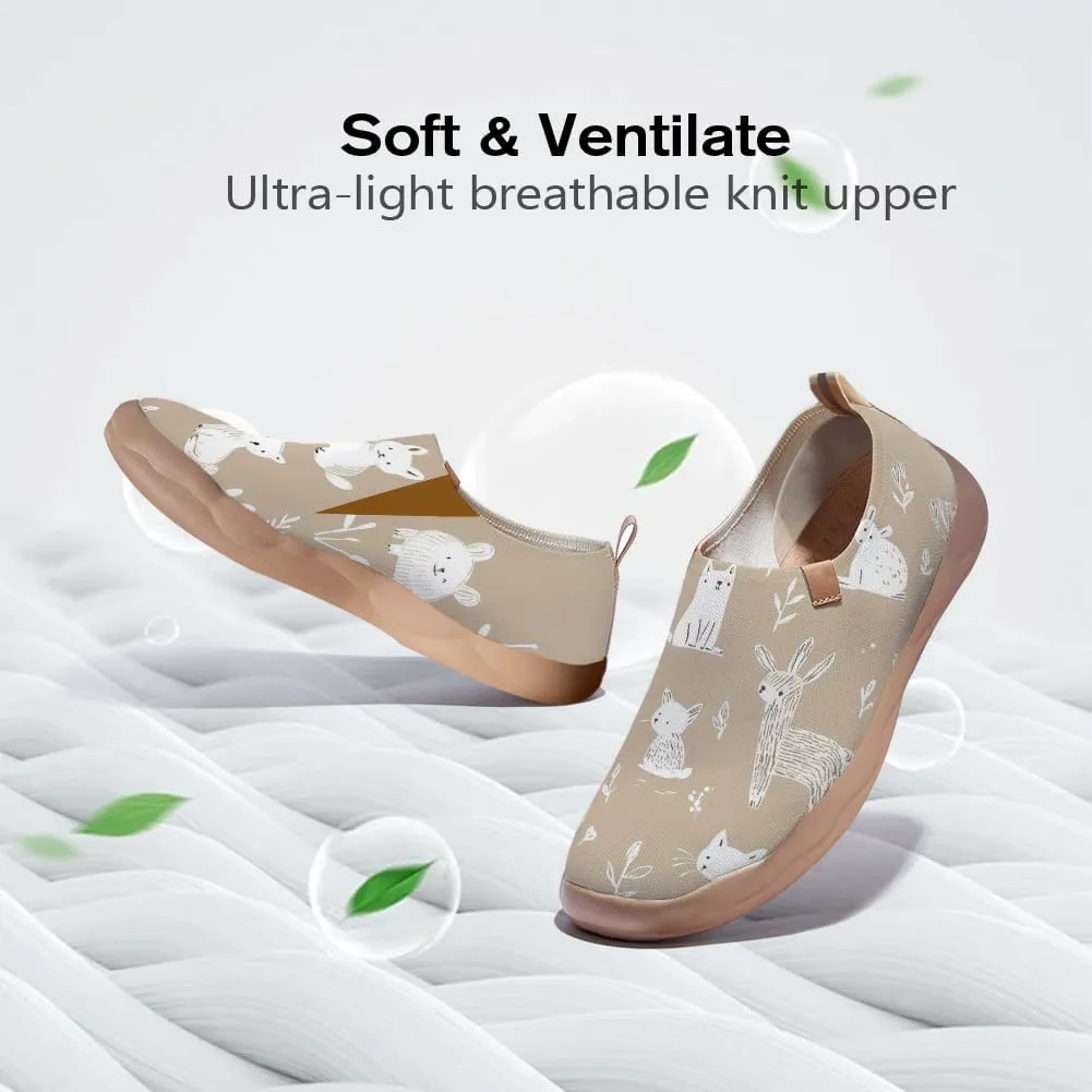 Art Painted Shoes for Women Knit Casual Flats Slip On Loafers Lightweight Travel Sneaker