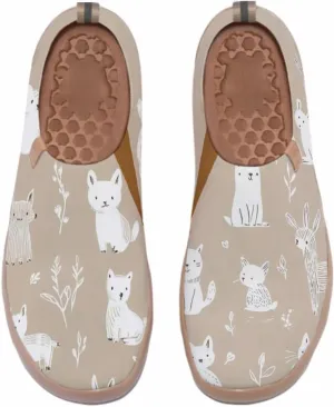 Art Painted Shoes for Women Knit Casual Flats Slip On Loafers Lightweight Travel Sneaker