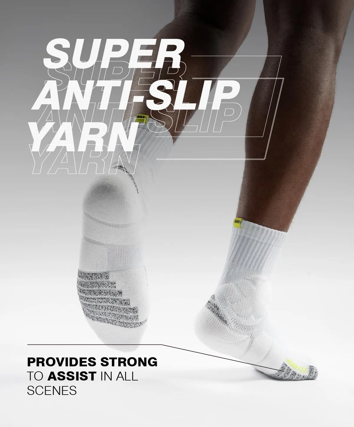 Basketball Socks for Men, Performance Cushioned Men's Athletic Ankle Socks, Anti-Slip Sports Socks