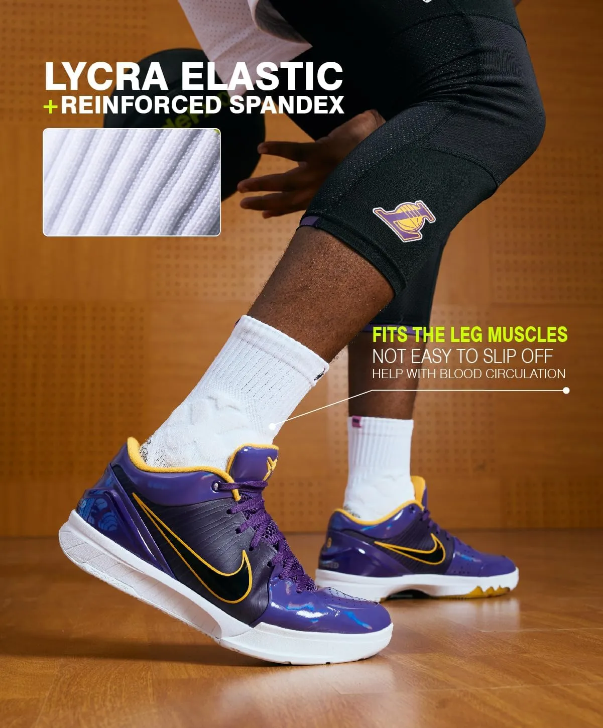 Basketball Socks for Men, Performance Cushioned Men's Athletic Ankle Socks, Anti-Slip Sports Socks