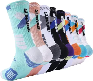 Basketball Socks for Men,Performance Cushioned Men's Athletic Crew Socks with Arch Compression for Basketball Sports