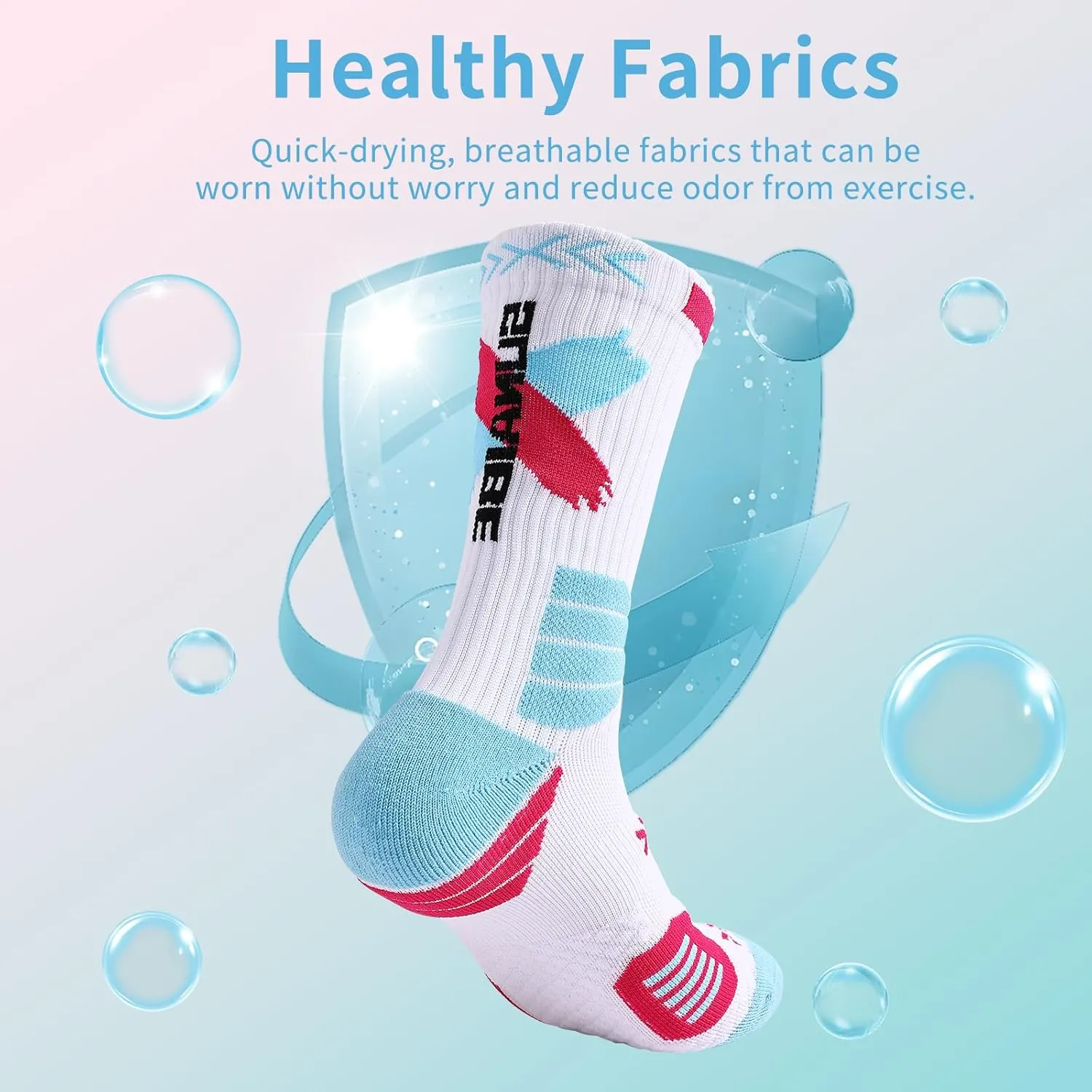Basketball Socks for Men,Performance Cushioned Men's Athletic Crew Socks with Arch Compression for Basketball Sports