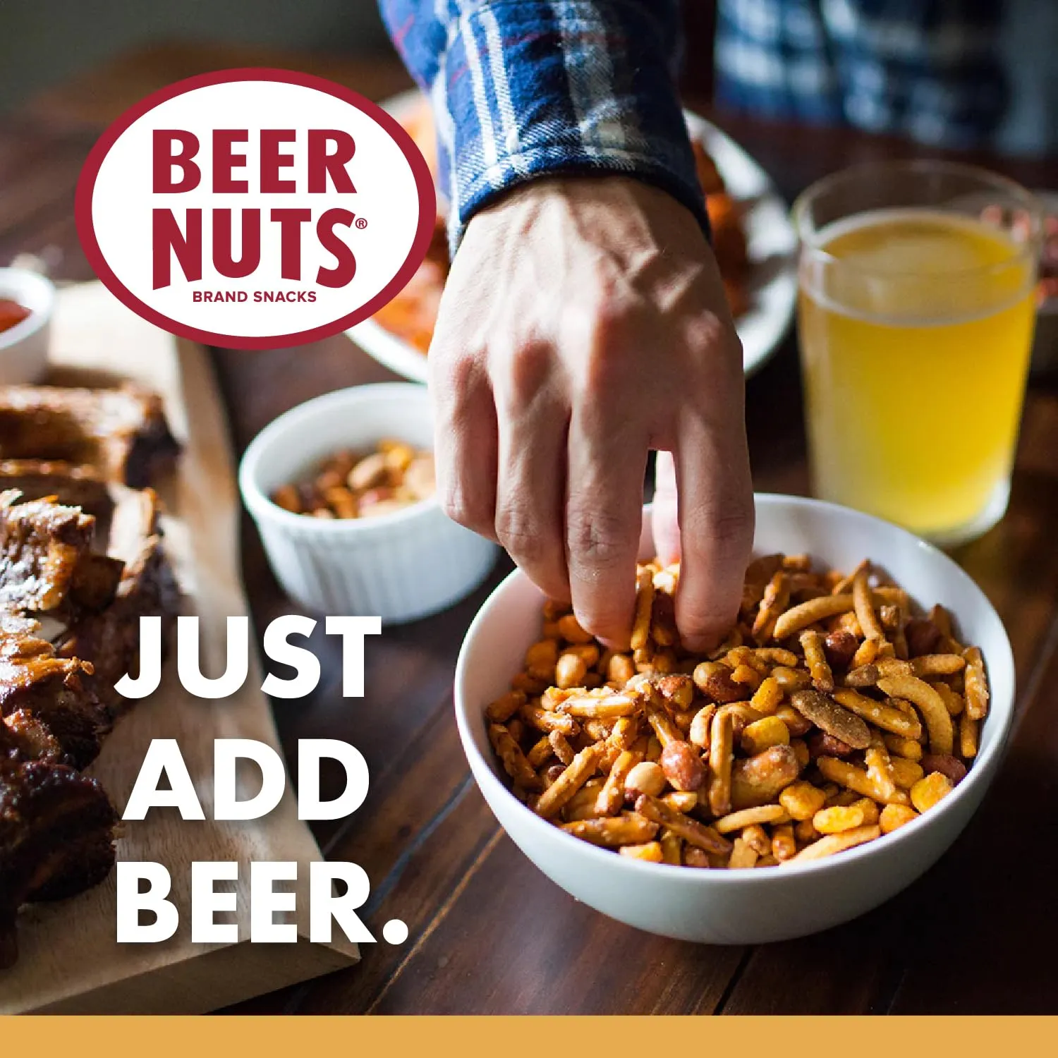 Beer Nuts Brand Snacks, Original Nutcase, Perfect for Gifting, Original Peanuts, Original Bar Mix, Cashews, Almonds, Sweet & Spicy Bar Mix, Resealable Cans, Snackin' Since 1953 (Pack of 4)