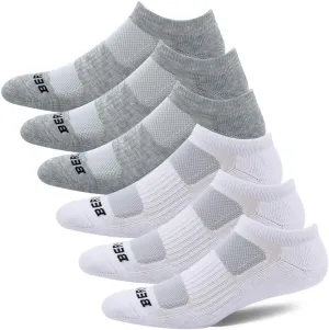 BERING Women's Athletic Running Cushioned Low Ankle Socks (6 Pairs)