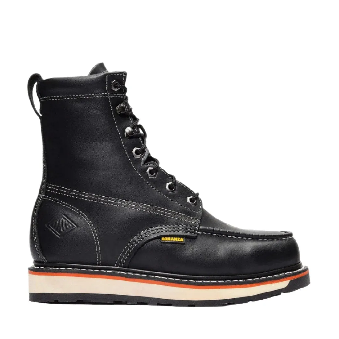 Bonanza Frontier Dual 8" Moc Toe Work Boots (Steel Toe) - Black