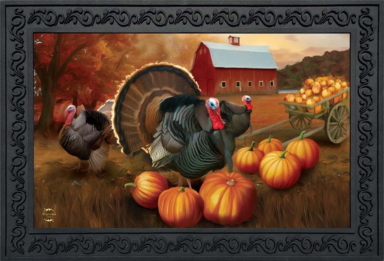 Briarwood Lane Autumn Turkeys Doormat