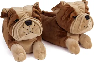 Bulldog Slippers for Women and Men - Plush English Bulldog Slippers for Adults