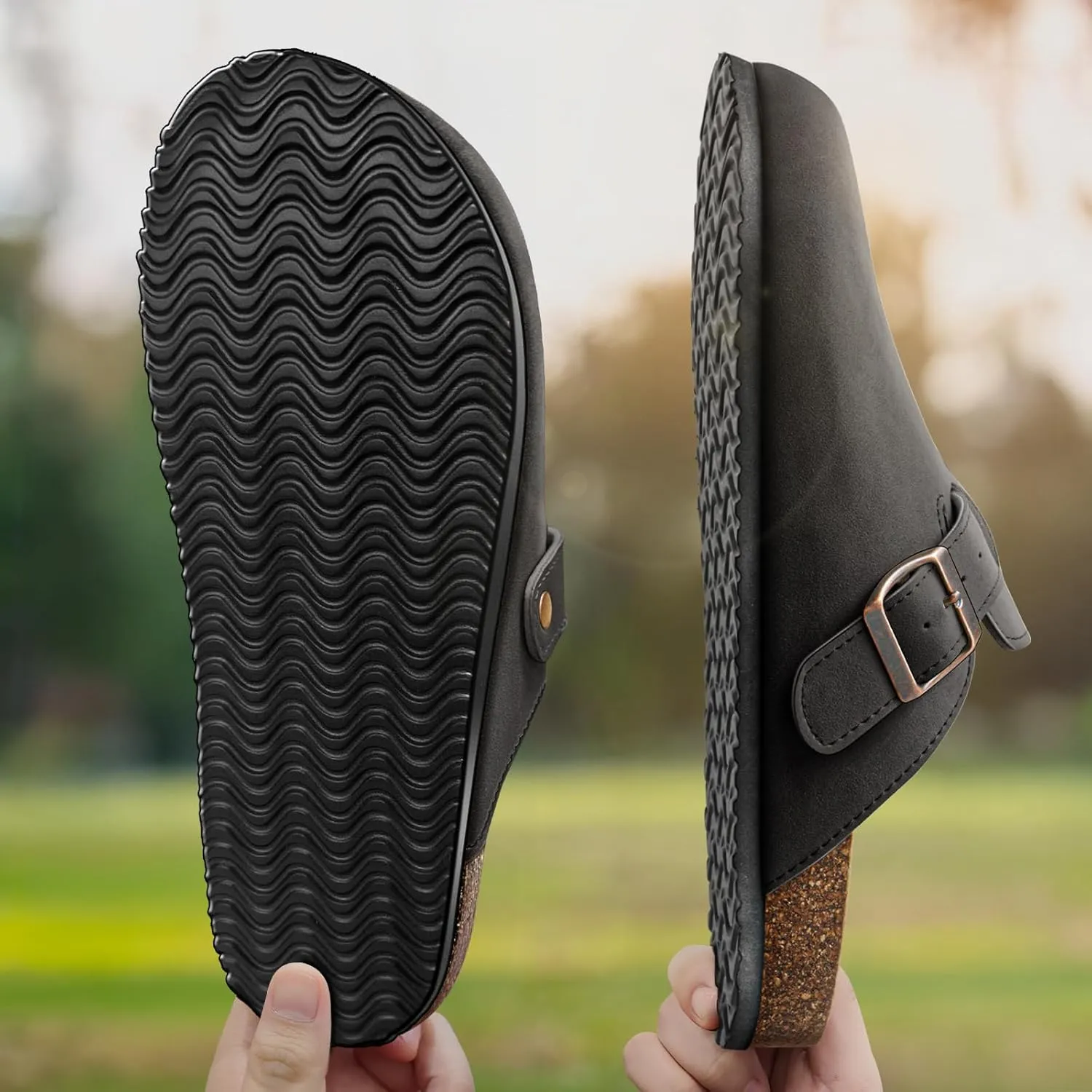 BULLIANT Comfort Clogs Slippers Sandals Nurse Work Shoes Unisex for Men Women with Cushioned Cork-Footbed