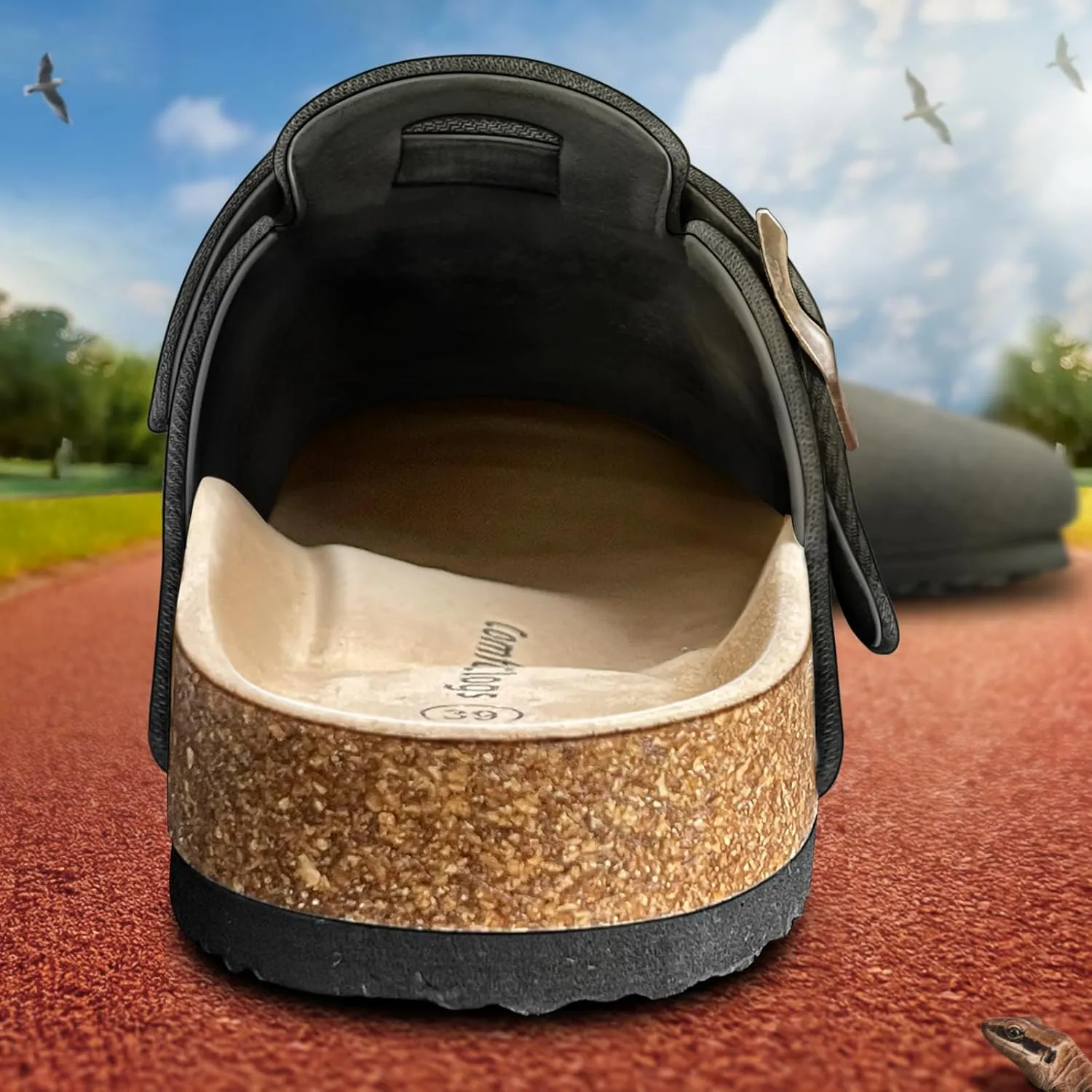 BULLIANT Comfort Clogs Slippers Sandals Nurse Work Shoes Unisex for Men Women with Cushioned Cork-Footbed