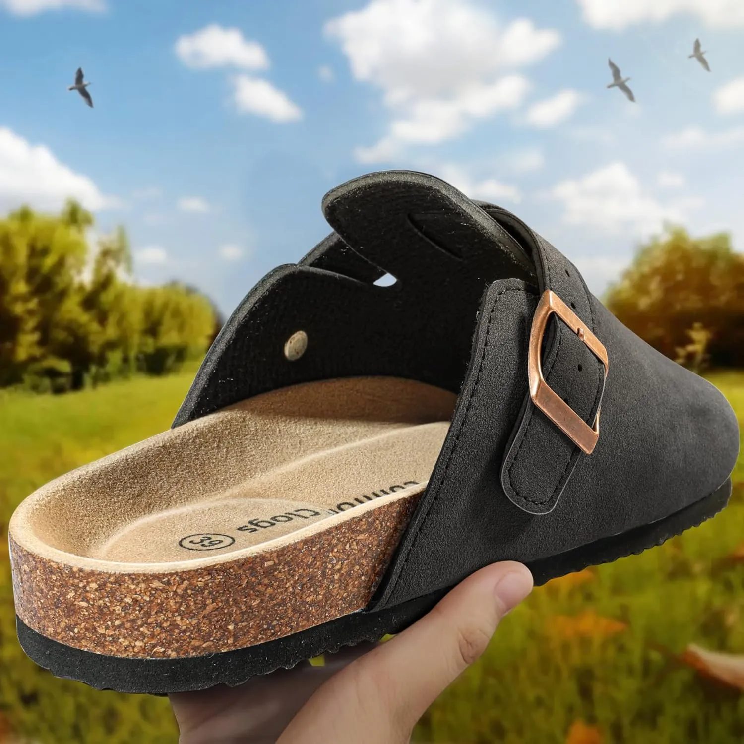 BULLIANT Comfort Clogs Slippers Sandals Nurse Work Shoes Unisex for Men Women with Cushioned Cork-Footbed