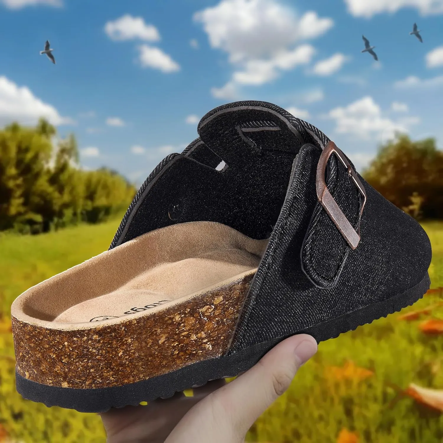 BULLIANT Comfort Clogs Slippers Sandals Nurse Work Shoes Unisex for Men Women with Cushioned Cork-Footbed