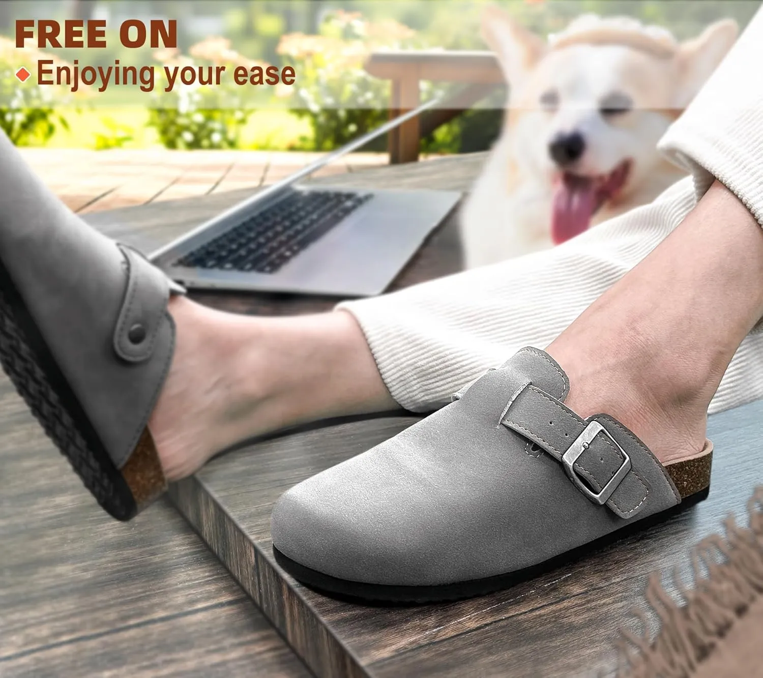 BULLIANT Comfort Clogs Slippers Sandals Nurse Work Shoes Unisex for Men Women with Cushioned Cork-Footbed