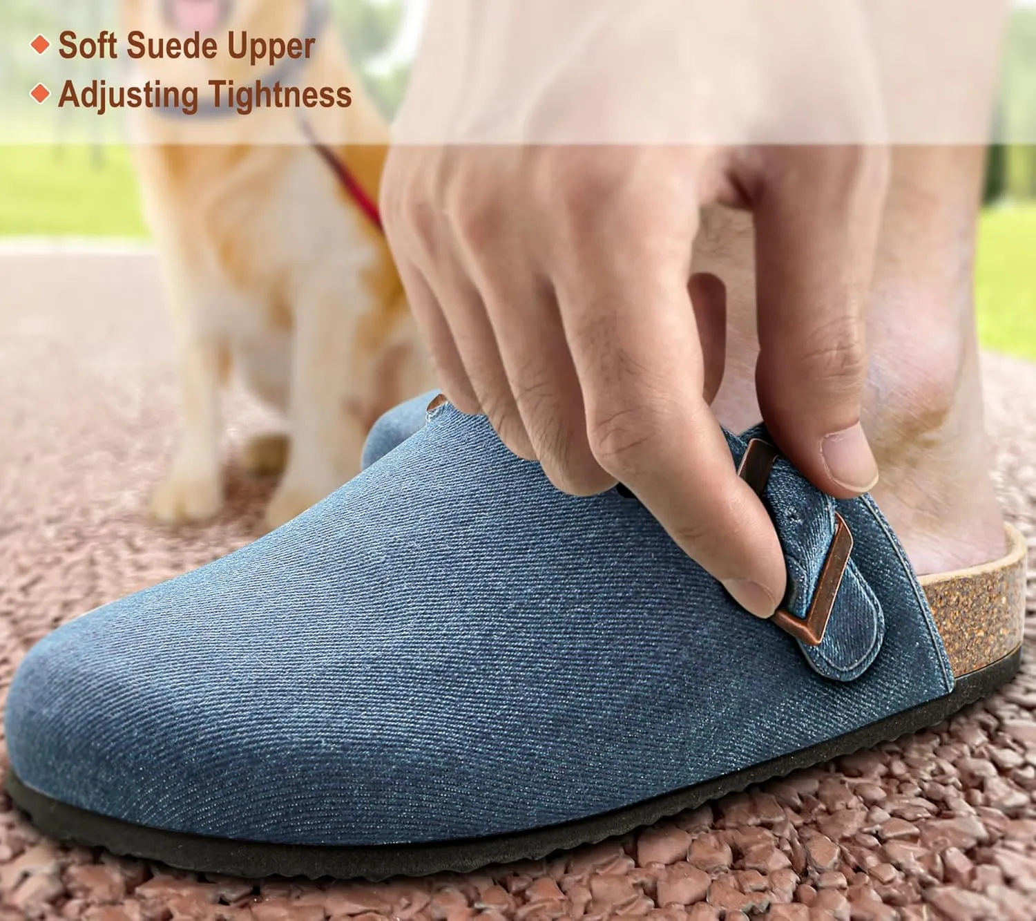 BULLIANT Comfort Clogs Slippers Sandals Nurse Work Shoes Unisex for Men Women with Cushioned Cork-Footbed