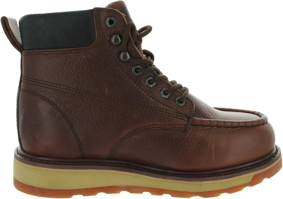 Cactus Men’s 627MS 6” Steel Toe Moc Toe High Flexibility Polyurethane and Rubber Dual Density Outsole Construction Work Boot Steel Toe