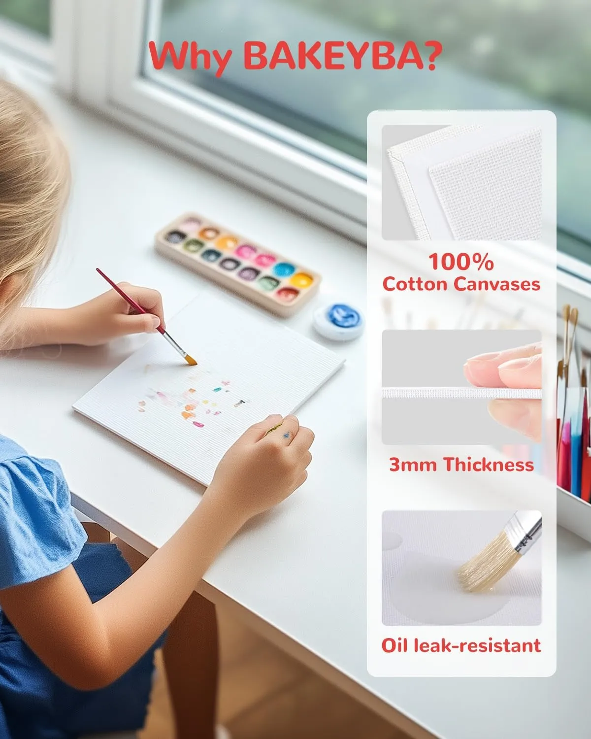 Canvas Boards for Painting 48 Pack, 5x7 Inch Painting Canvas Panels, 100% Cotton White Blank Canvas Boards for Painting, Art Supplies Paint for Acrylics Oil Watercolor Tempera Paints