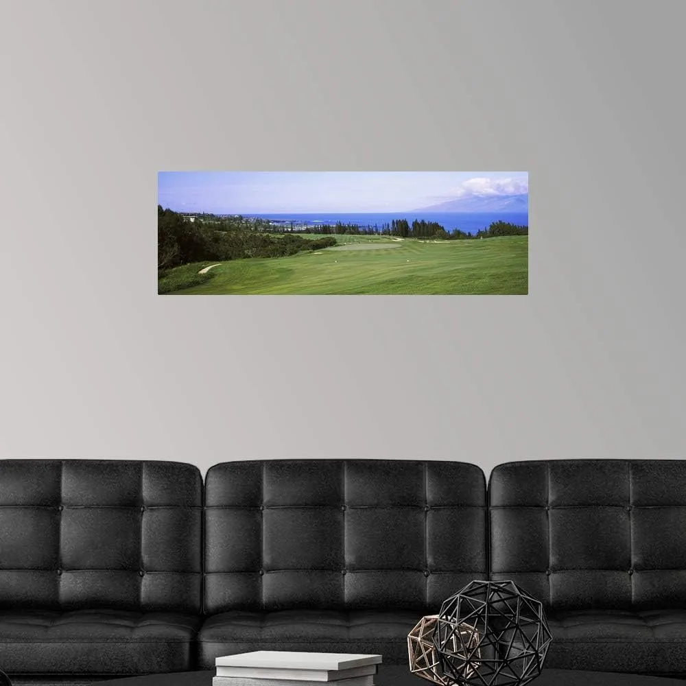 CANVAS ON DEMAND Golf Course at The Oceanside, Kapalua Wall Decal, Artwork