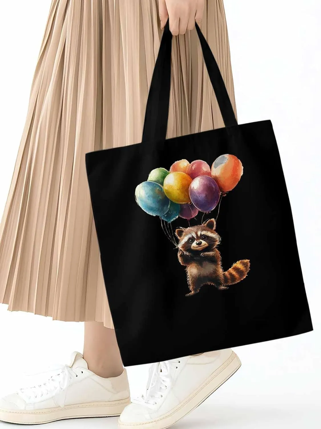 Canvas Tote Bag, Farm Animals Balloon Colorful patterned Canvas Tote Handbags for Women Shoulder Bag,