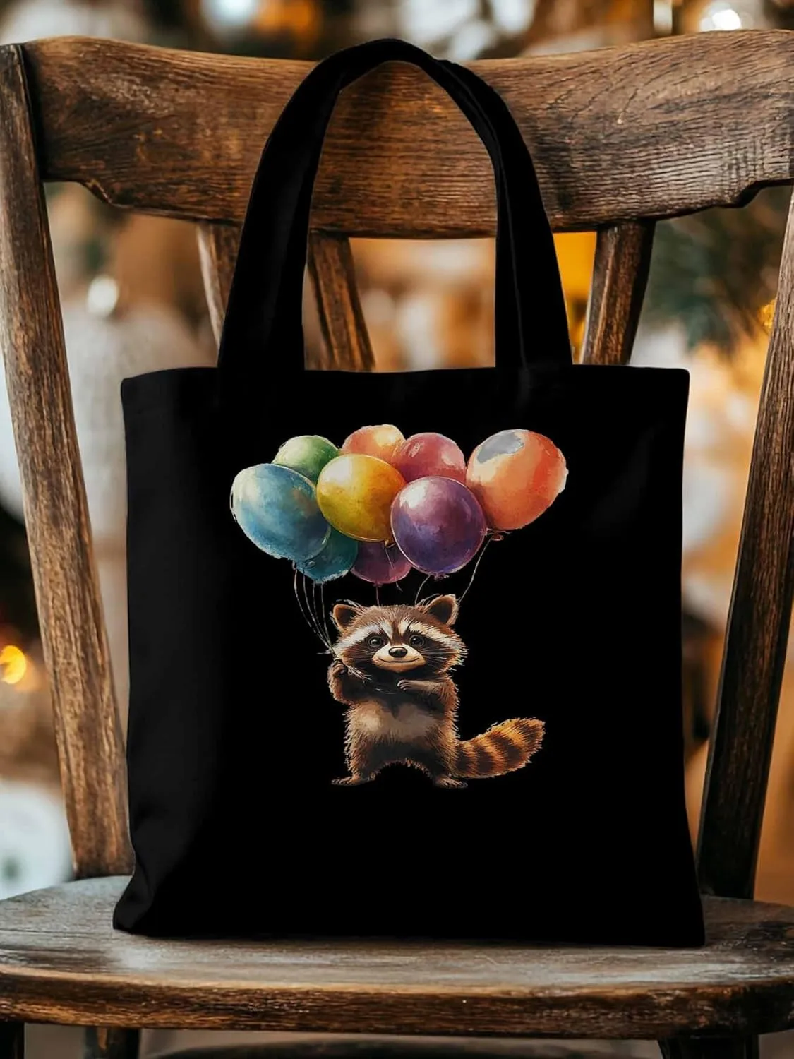 Canvas Tote Bag, Farm Animals Balloon Colorful patterned Canvas Tote Handbags for Women Shoulder Bag,
