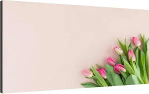 Canvas Wall Art for Living Room Bedroom Spring tulip flowers pink top view and flat lay style Greeting Women&apos s Big Large Wall Art Decor Framed Painting Wall Pictures Prints Artwork Office