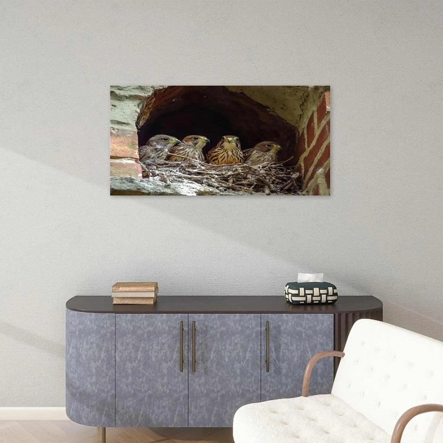 Canvas Wall Art Paintings kestrels church tower Stretched Framed Artwork Wall Poster for Living Room Bedroom Office Wall Decor Ready to Hang 30x60 Inch