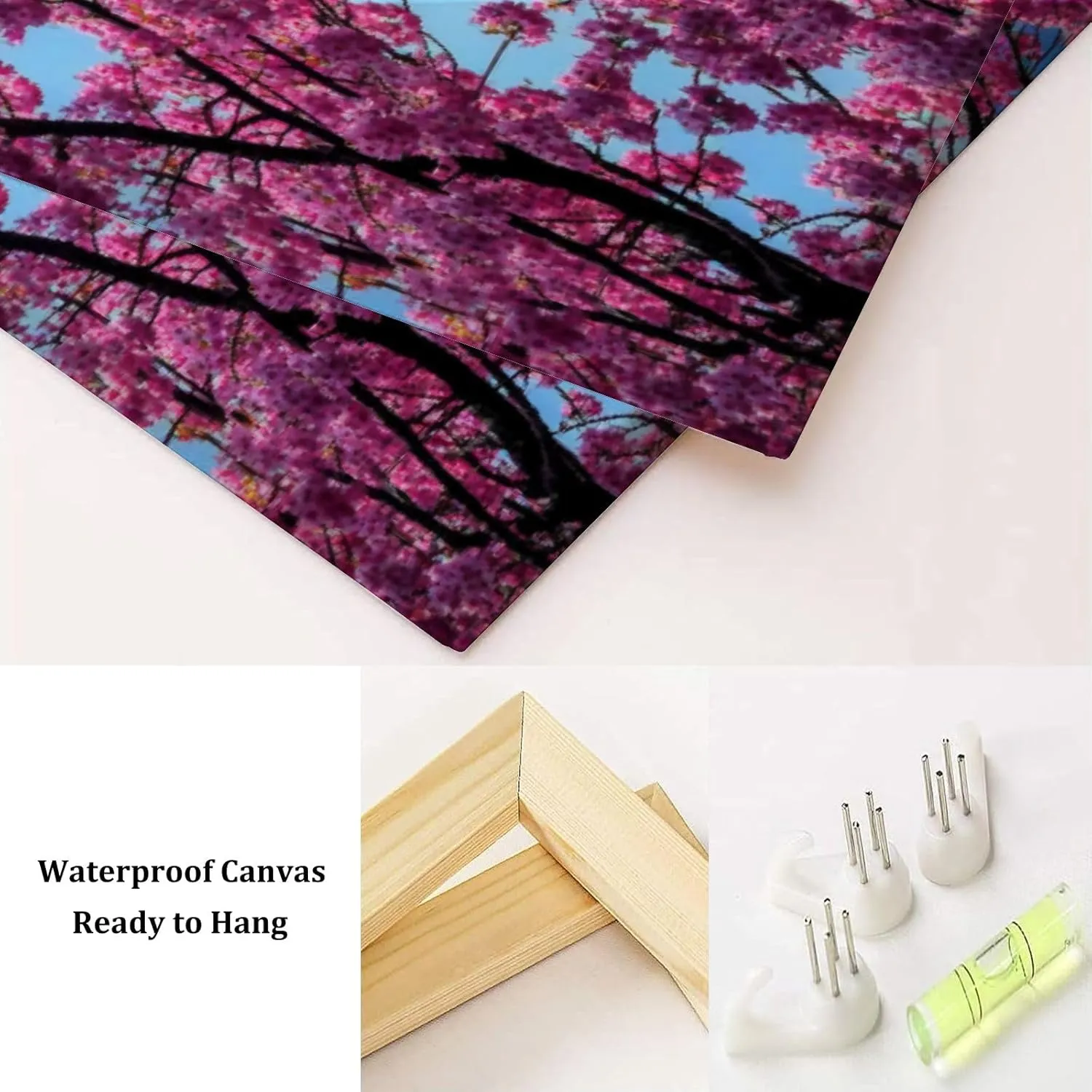 Canvas Wall Art Paintings Mt Cherry Blossom View from Mt Matsuda Kanagawa Prefecture Stretched Framed Artwork Wall Poster for Living Room Bedroom Office Wall Decor Ready to Hang 30x60 Inch