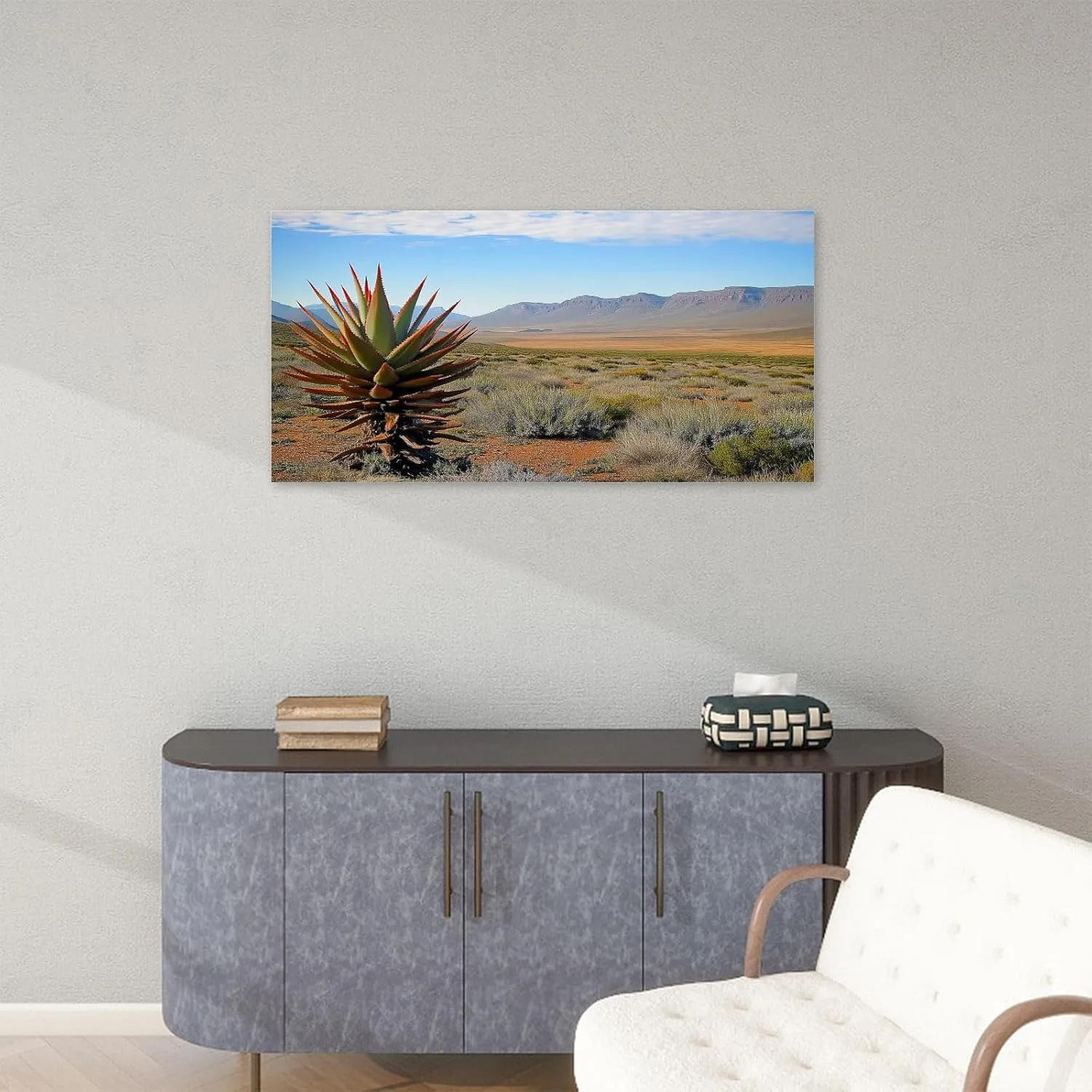 Canvas Wall Art Paintings View Karoo South Africa Stretched Framed ArtworkPoster for Living Room Bedroom Office Wall Decor Ready to Hang 20x40 Inch