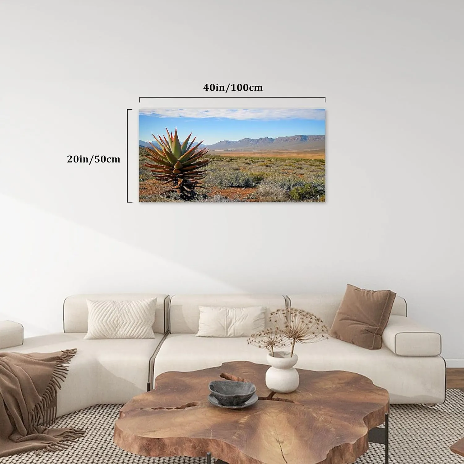 Canvas Wall Art Paintings View Karoo South Africa Stretched Framed ArtworkPoster for Living Room Bedroom Office Wall Decor Ready to Hang 20x40 Inch