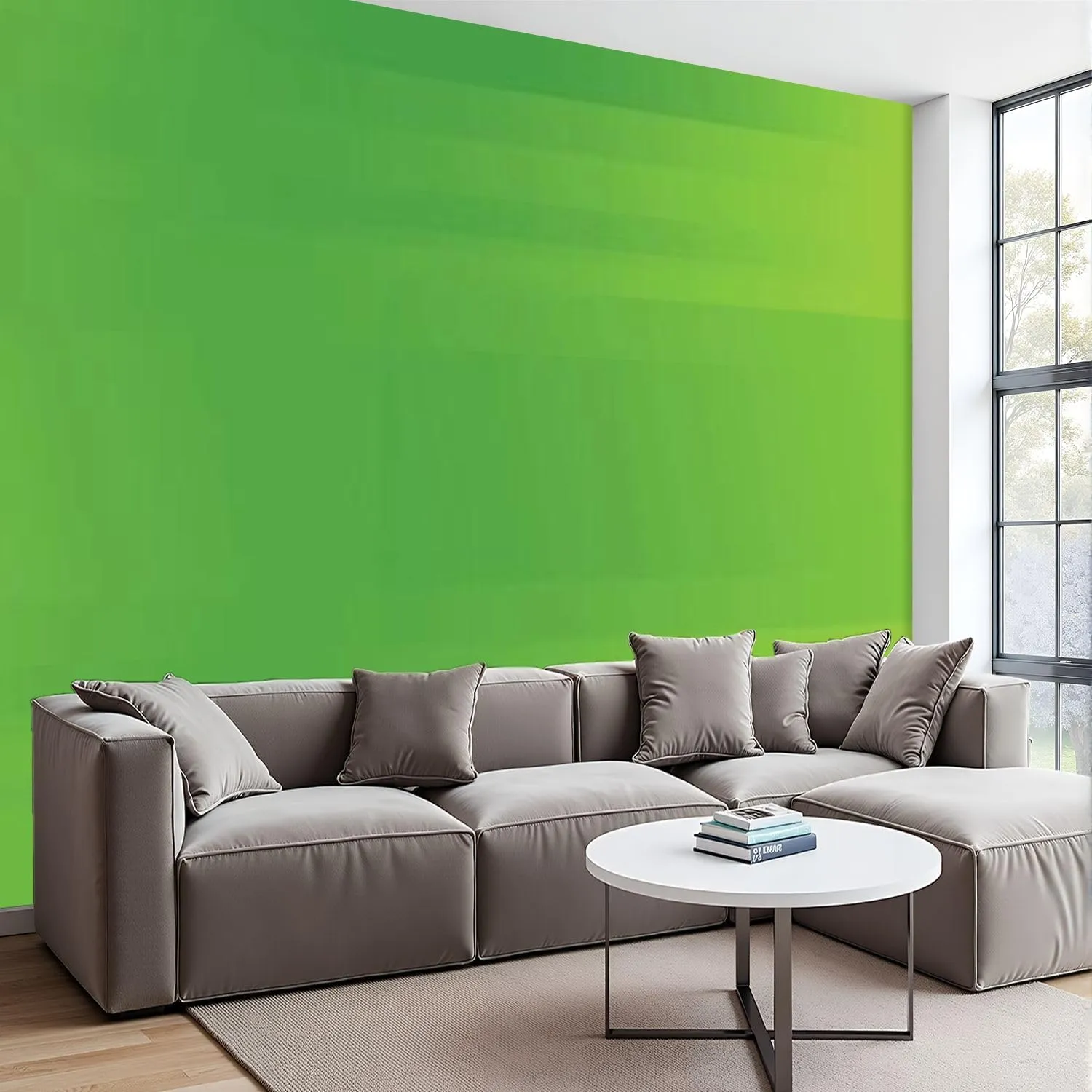 Canvas Wall Mural Vibrant Green Gradient Subtle Stripes for Modern Design Projects Peel and Stick Wallpaper Removable Self-Adhesive Wall Sticker Wall Decor for Bedroom Nursery 69"x96"